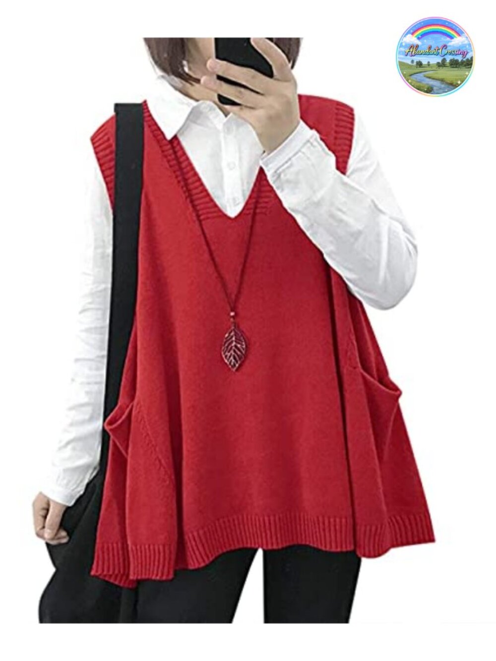 Oversized Knit Sweater Vest for Women, Sleeveless Cotton Pullover Swing Top
